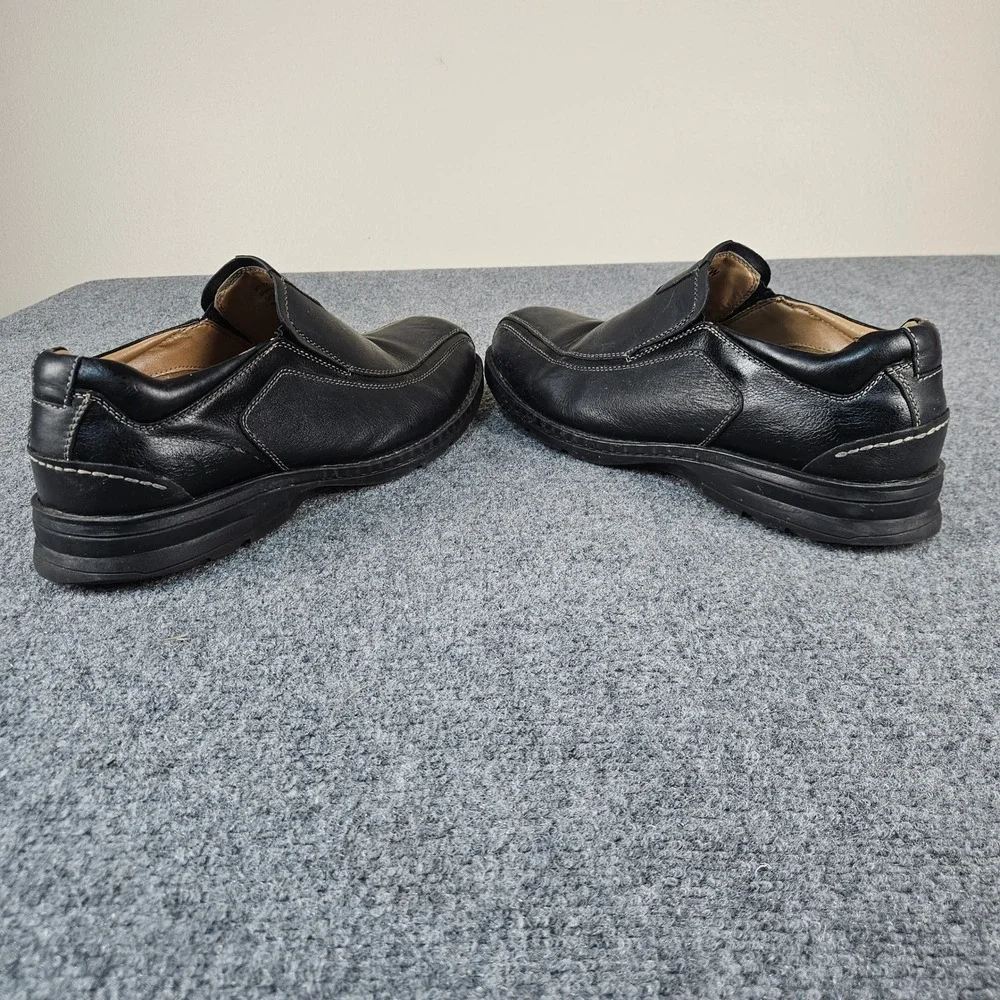 Dockers Mens Prostyle Black Leather Slip On Loafers Square Toe Shoes‎ 12W